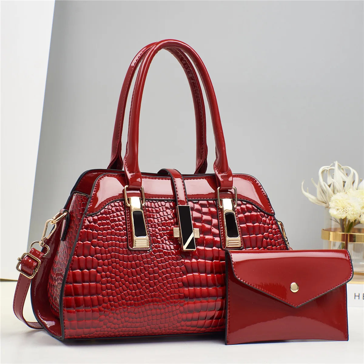 Women’s Luxury Crocodile Pattern Tote Bag
