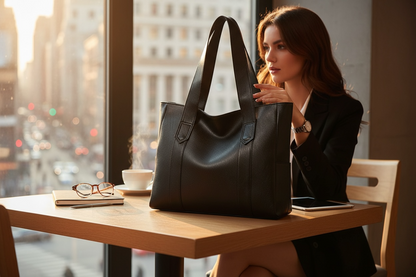 Vintage Large Capacity Vegan Leather Tote Bag for Women