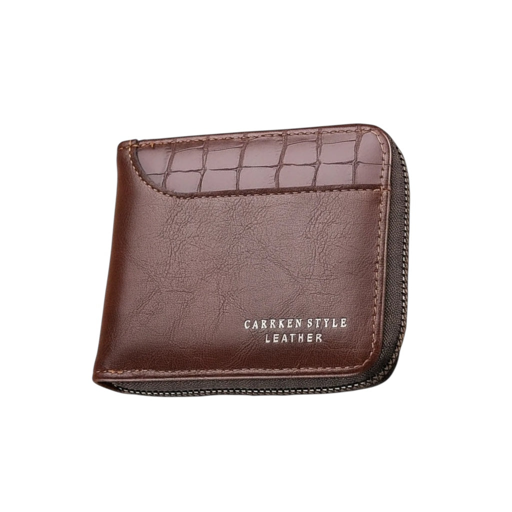 Men’s Luxury Safe Travel Wallet with Zipper, Card Holder & Coin Pocket