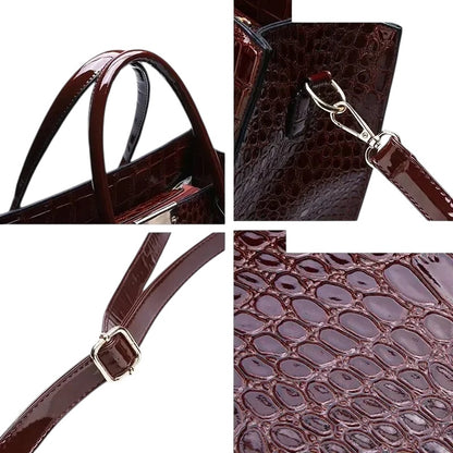 Luxury Vintage Crocodile Leather Tote Bag for Women