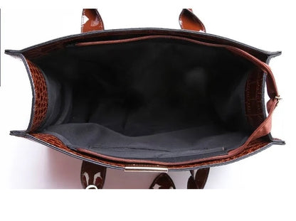 Luxury Vintage Crocodile Leather Tote Bag for Women