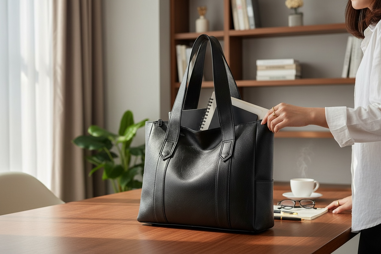 Vintage Large Capacity Vegan Leather Tote Bag for Women