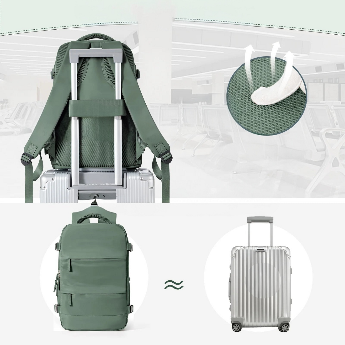 Cabin Backpack  Travel Hand Luggage & Laptop Bag for Men & Women