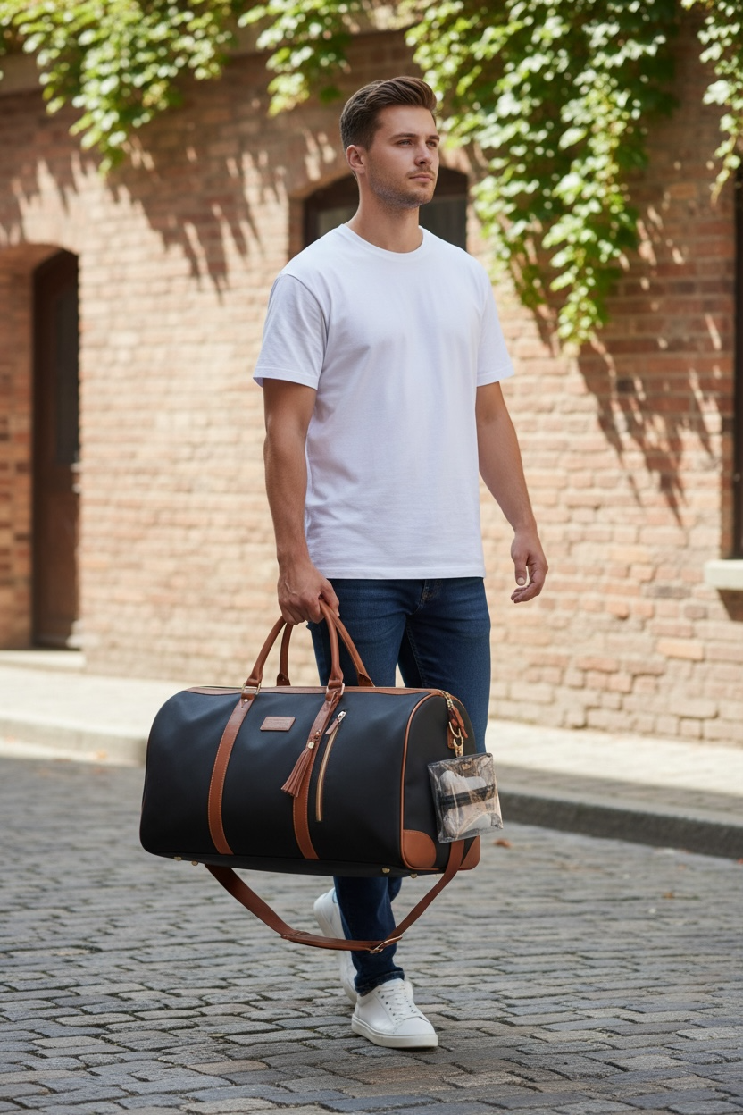 Large Waterproof Travel Duffel Bag – Foldable Weekender for Business & Trips