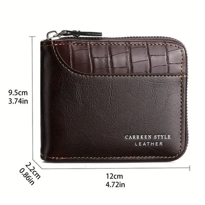 Men’s Luxury Safe Travel Wallet with Zipper, Card Holder & Coin Pocket