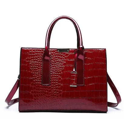 Luxury Vintage Crocodile Leather Tote Bag for Women