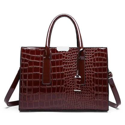 Luxury Vintage Crocodile Leather Tote Bag for Women