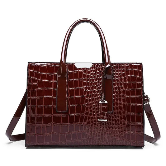 Luxury Vintage Crocodile Leather Tote Bag for Women