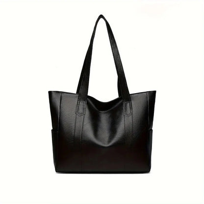Vintage Large Capacity Vegan Leather Tote Bag for Women