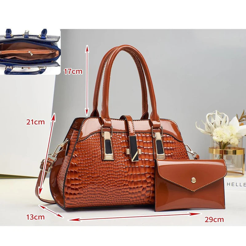 Women’s Luxury Crocodile Pattern Tote Bag