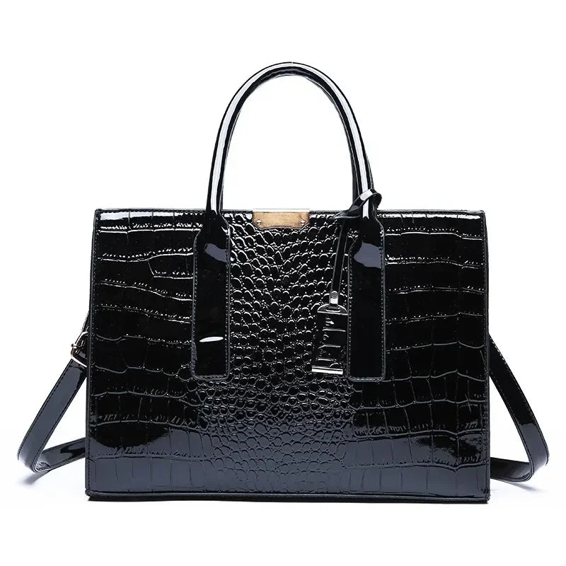 Luxury Vintage Crocodile Leather Tote Bag for Women
