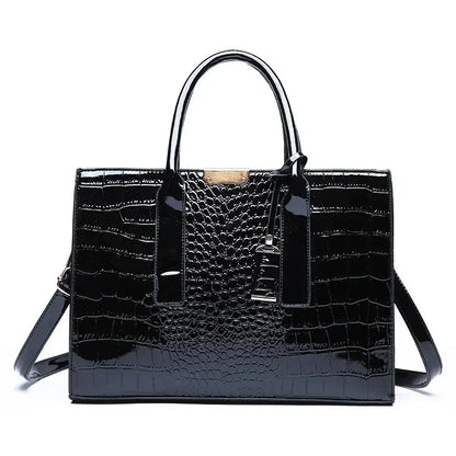 Luxury Vintage Crocodile Leather Tote Bag for Women