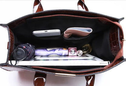 Luxury Vintage Crocodile Leather Tote Bag for Women