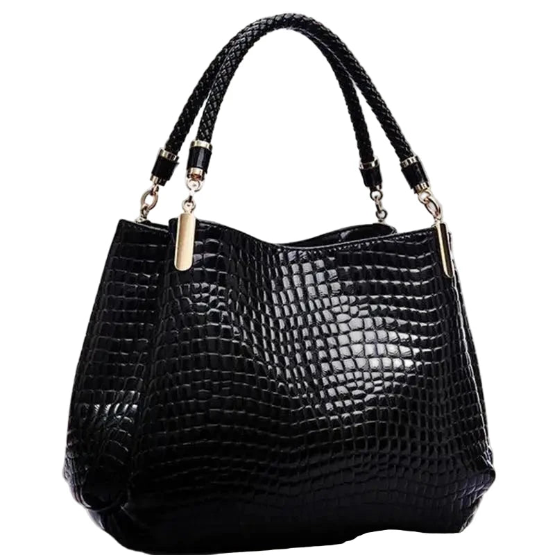 Women’s Large Capacity Crocodile Print Tote – Shoulder & Shopping Handbag