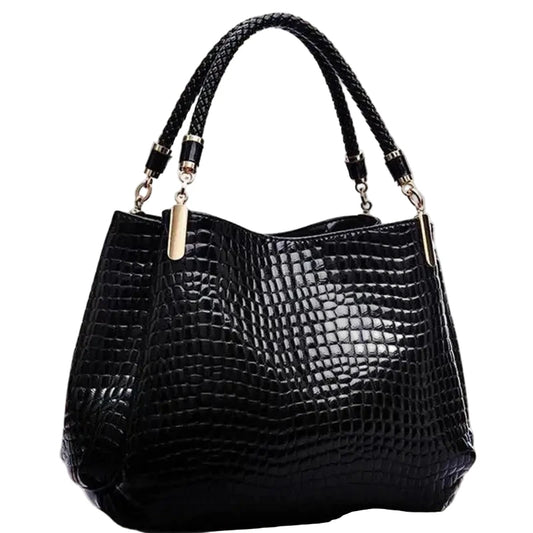 Women’s Large Capacity Crocodile Print Tote – Shoulder & Shopping Handbag