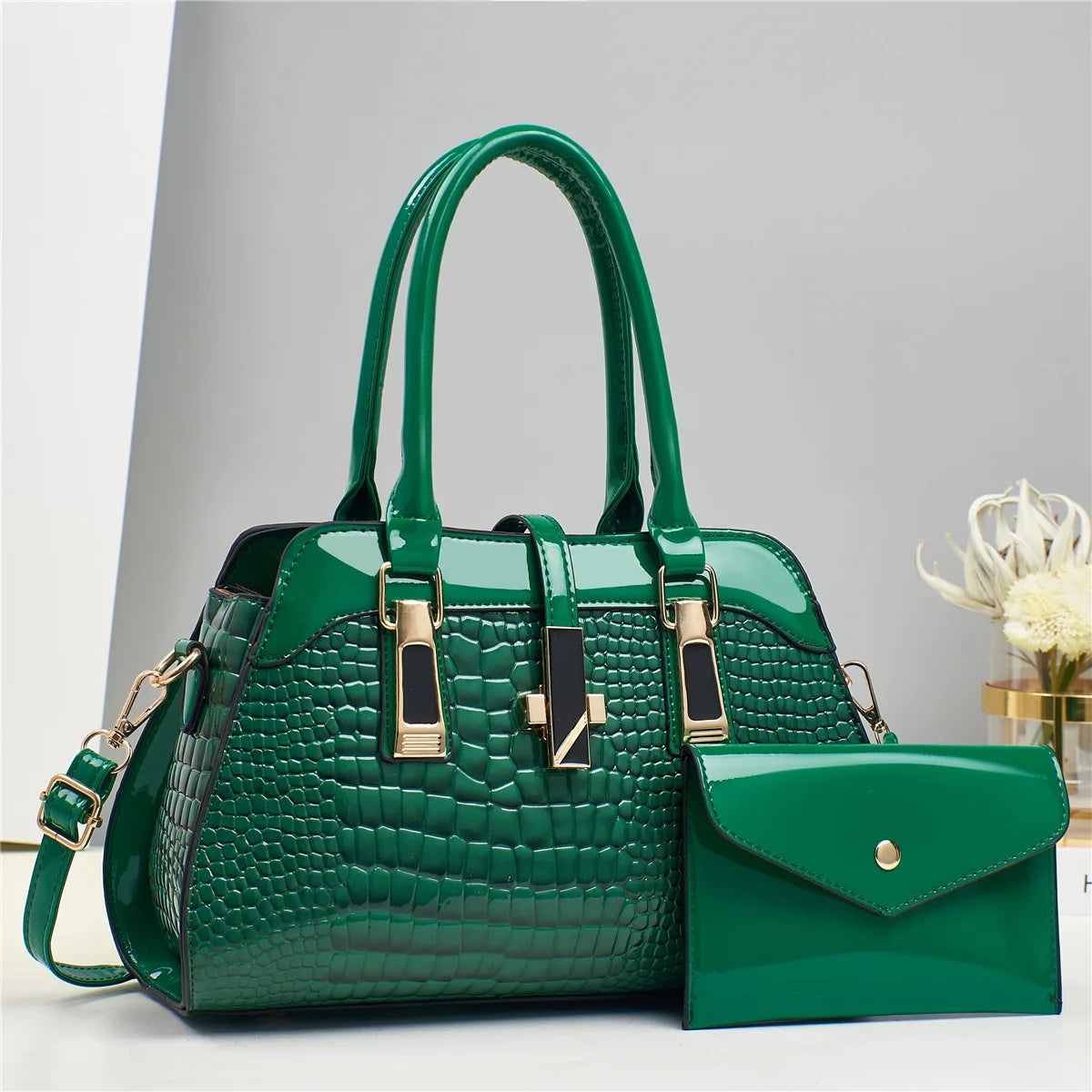 Women’s Luxury Crocodile Pattern Tote Bag
