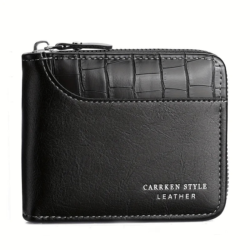 Men’s Luxury Safe Travel Wallet with Zipper, Card Holder & Coin Pocket