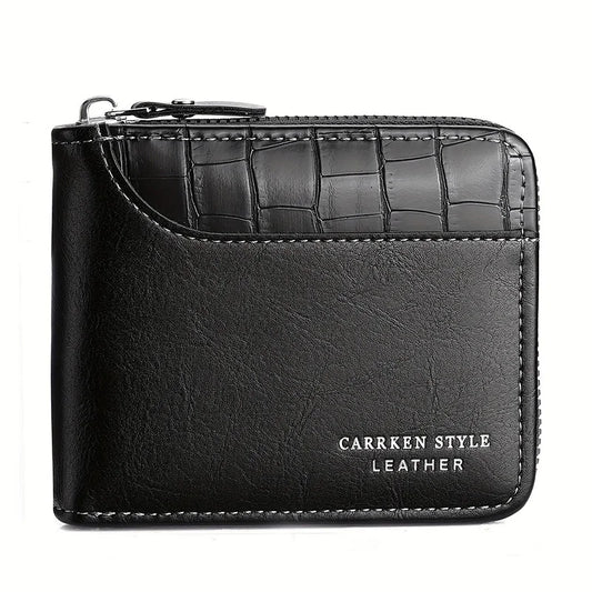Men’s Luxury Safe Travel Wallet with Zipper, Card Holder & Coin Pocket