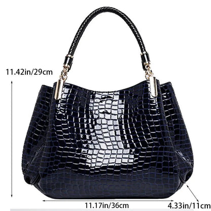 Women’s Large Capacity Crocodile Print Tote – Shoulder & Shopping Handbag