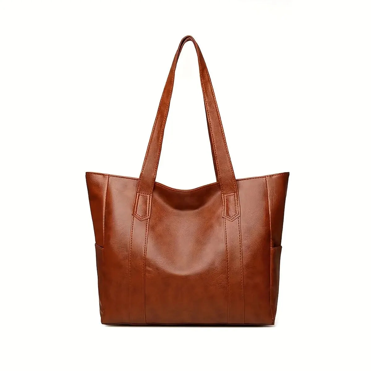 Vintage Large Capacity Vegan Leather Tote Bag for Women